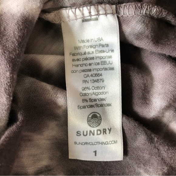 Sundry Anthropologie Ruched Tie Dye Mini Dress in Black & White Size 1/S - Picture 8 of 10